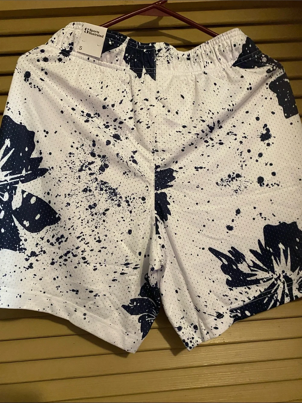 Sports Illustrated Swim White Swim Trunks with Navy Floral Splatter
